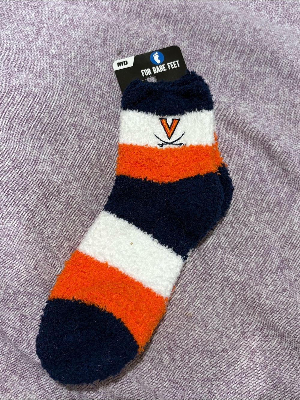Virginia Cavaliers Plush Ankle Socks - Navy/Orange/White